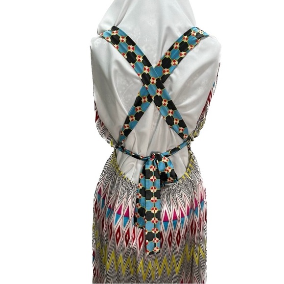 Common Thread silky satin, vintage print maxi sundress, like new, medium - Picture 6 of 10